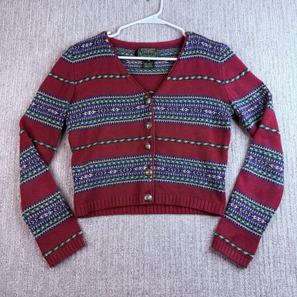 Ralph Lauren Country Cropped Cardigan Sweater Knit Women's Size Medium - Picture 1 of 7
